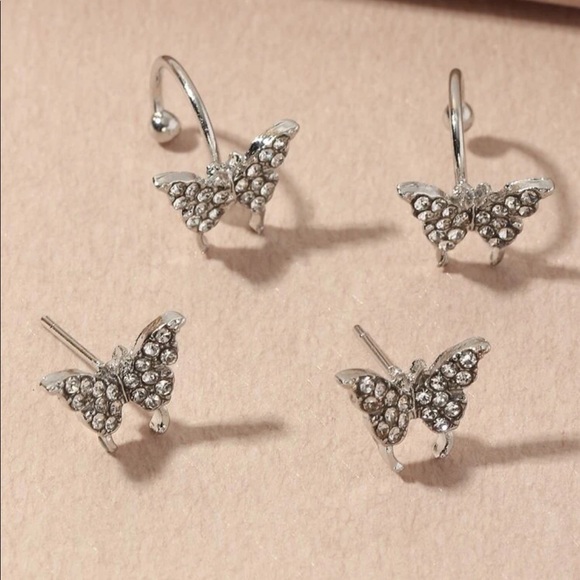 🆕 3 Pc. Butterfly Earring Set + Cuff (1) - Picture 2 of 3
